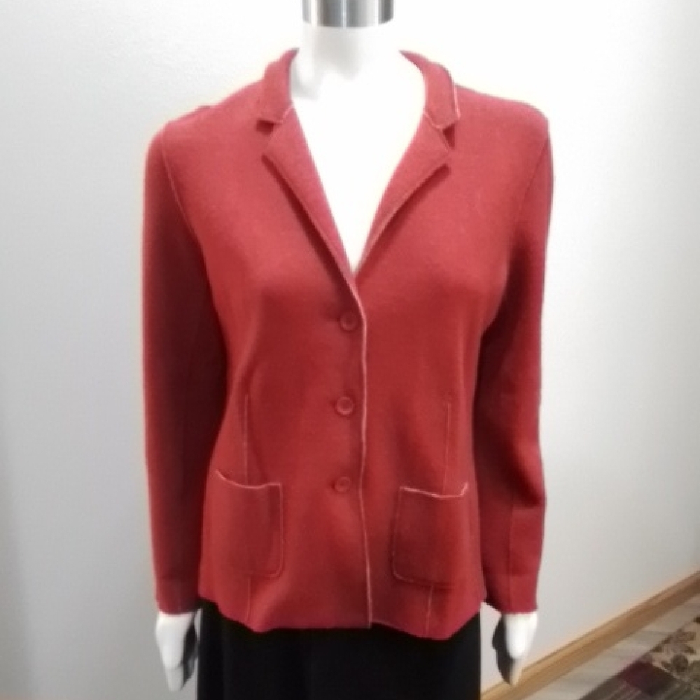 Eileen Fisher Wool, Women's Rust/Red Blazer Jacket, size M.